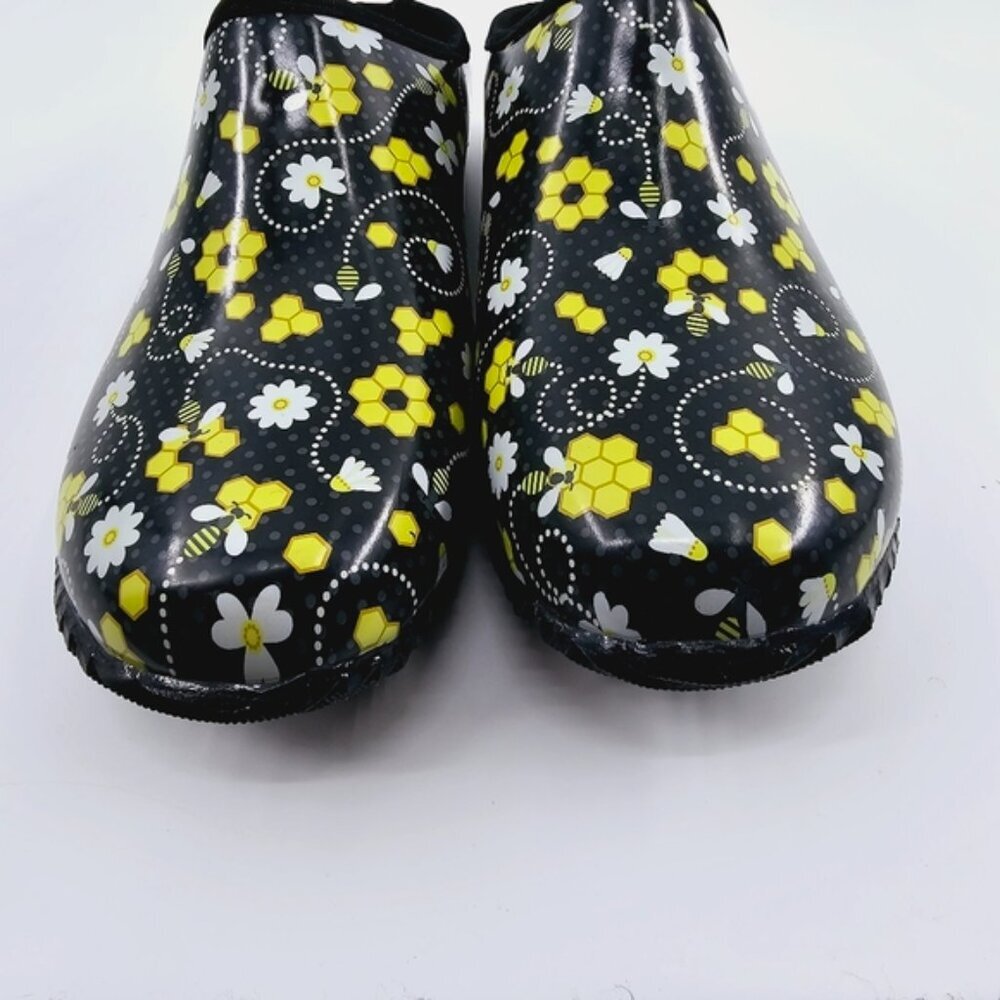 Western Chief Women's 9 Black Bees Casual Lightweight Slip on Garden Party Clogs - Picture 9 of 9